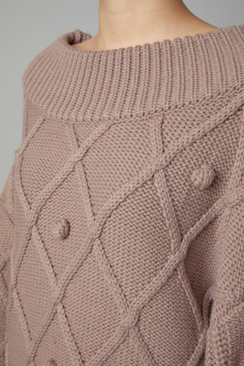 ダイヤ柄ニットプルオーバー