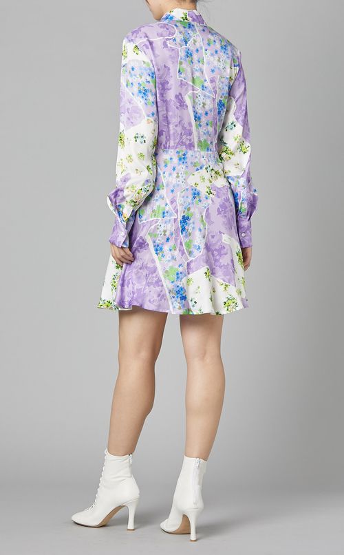 マルチフラワープリントシャツドレス