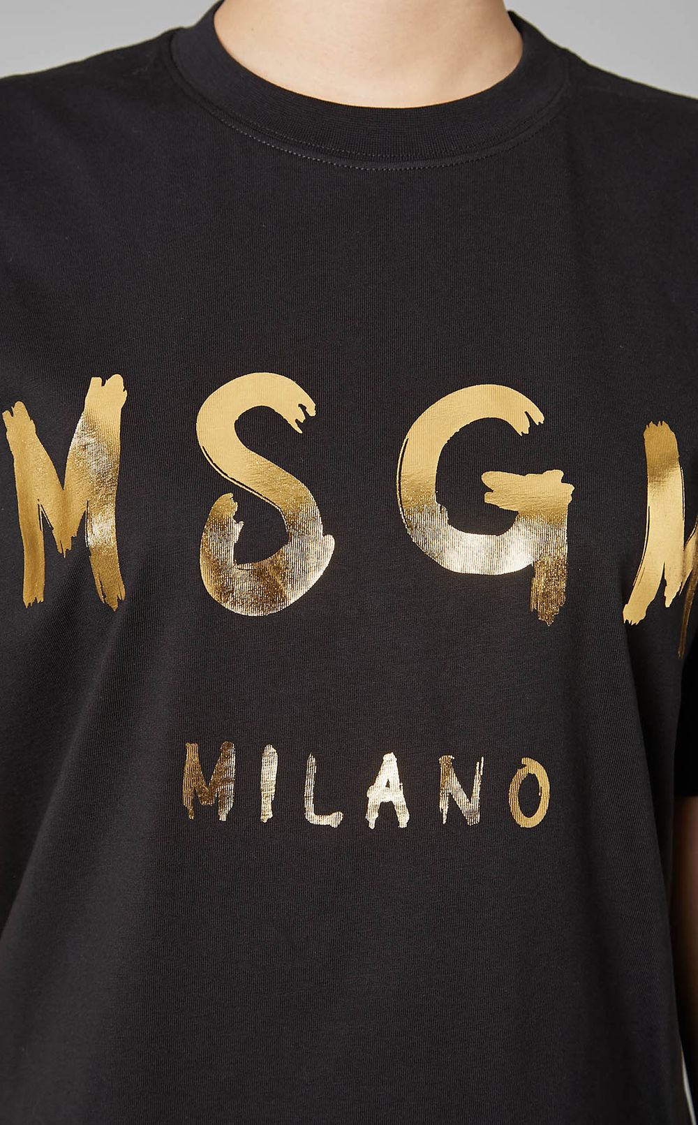 MSGM ロコフリントクルネックTシャツ 3540MM103237798 01 MSGM|ゴールドロゴクルーネックTシャツ