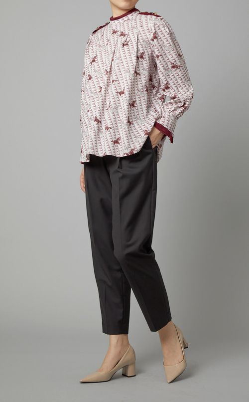 ホースプリントハイネックブラウス