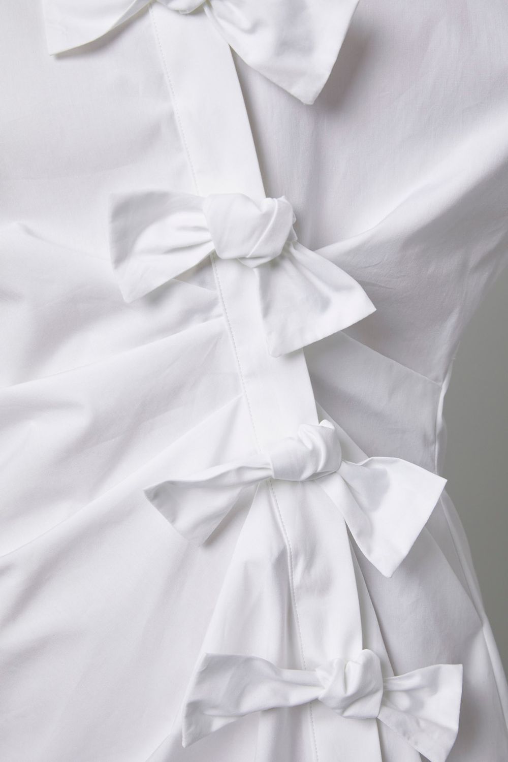 リボンモチーフフロントシャツワンピース