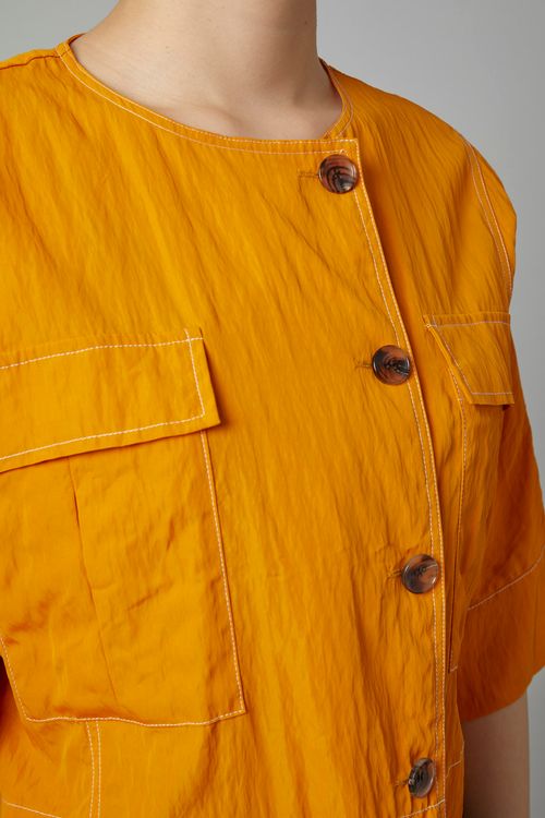 ナイロンタフタショートワークブラウス