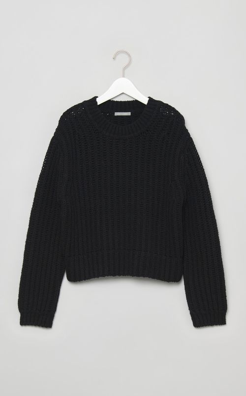 ウールクロップドチャンキーニット