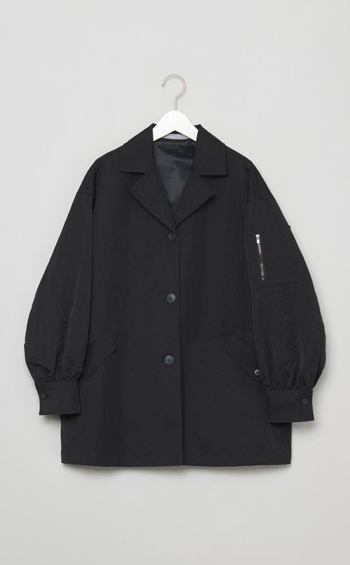 ナイロンAラインミドルコート