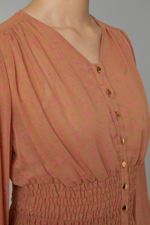 シフォンプリントブラウス