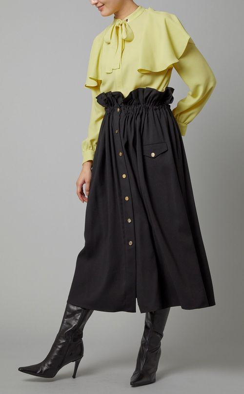 フロントボタンギャザースカート