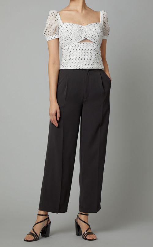 ドットプリントギャザートップス