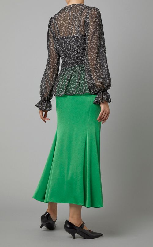 シフォンプリントブラウス