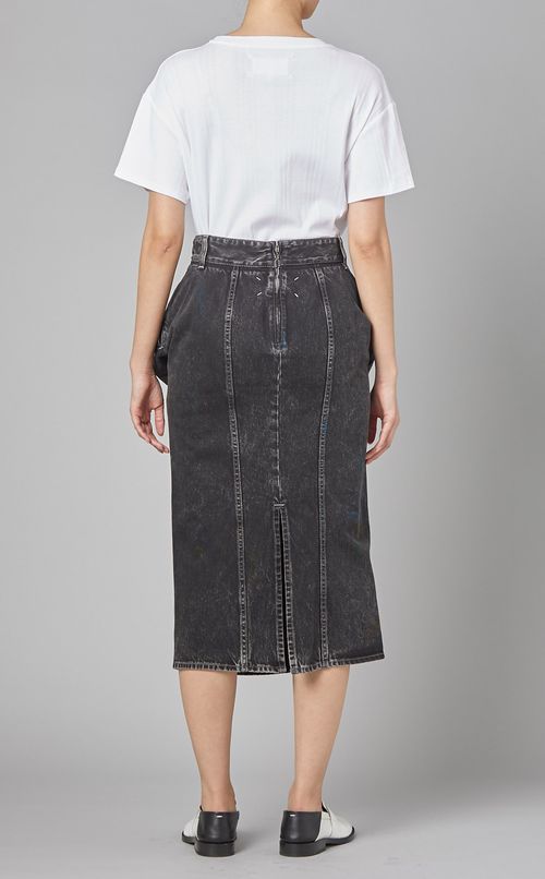 ブラックデニムタックスカート