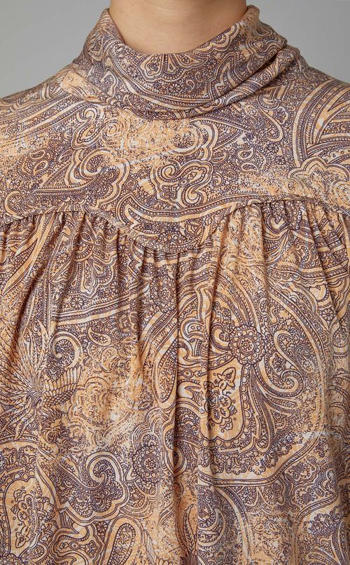 ペイズリープリントスカーフカラーシャツ