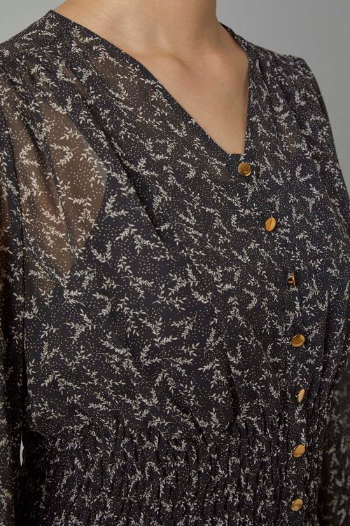 シフォンプリントブラウス