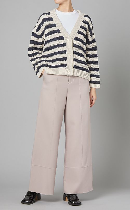 ツイルハイウェストワイドパンツ