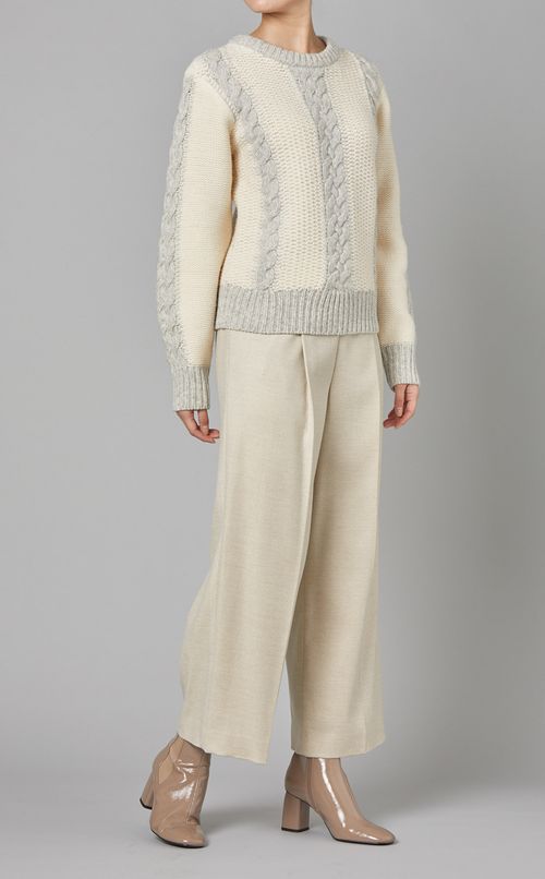 ヘリンボーンワイドパンツ