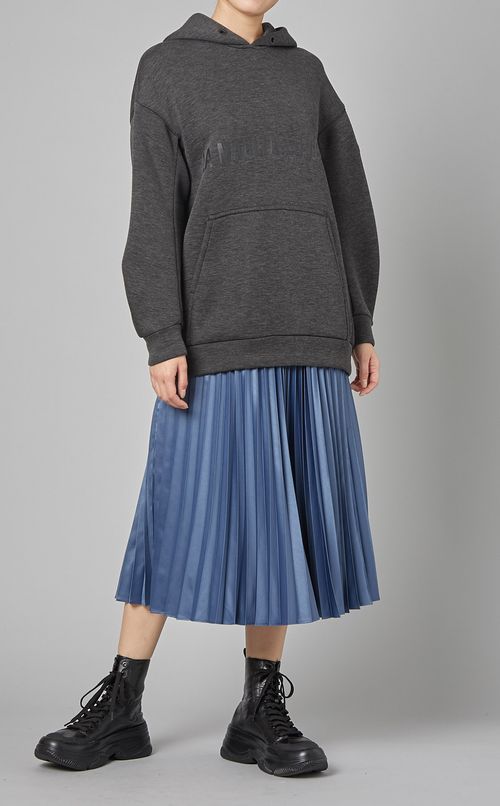 ウールブレンドニットパーカー