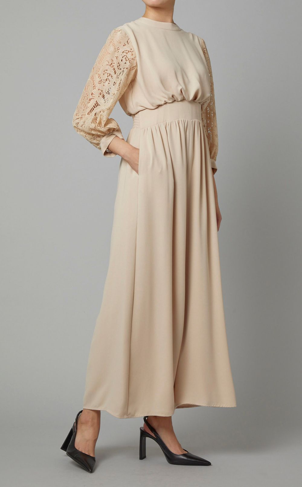 袖レースオールインワン