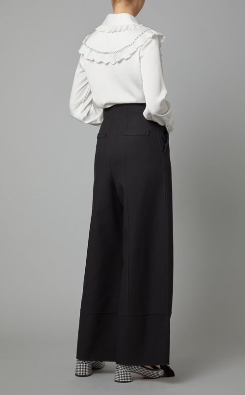 ツイルハイウェストワイドパンツ