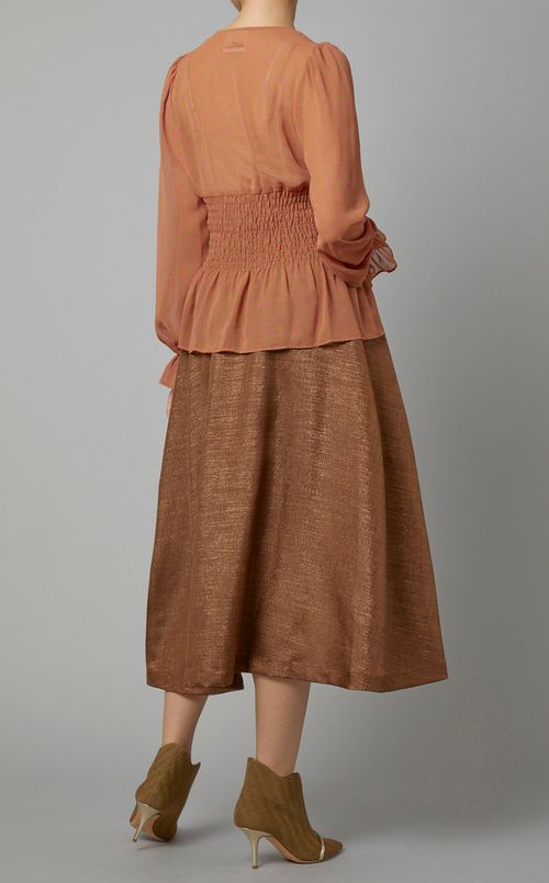 シフォンプリントブラウス