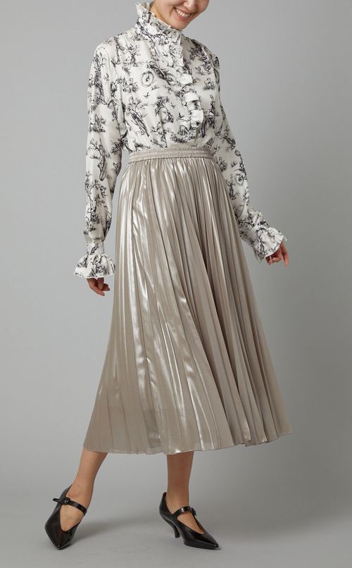 ミディ丈箱プリーツスカート