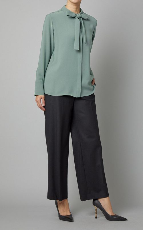 ウールワイドクロップドパンツ