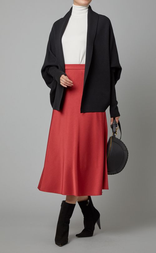 シャイニーサテンフレアスカート