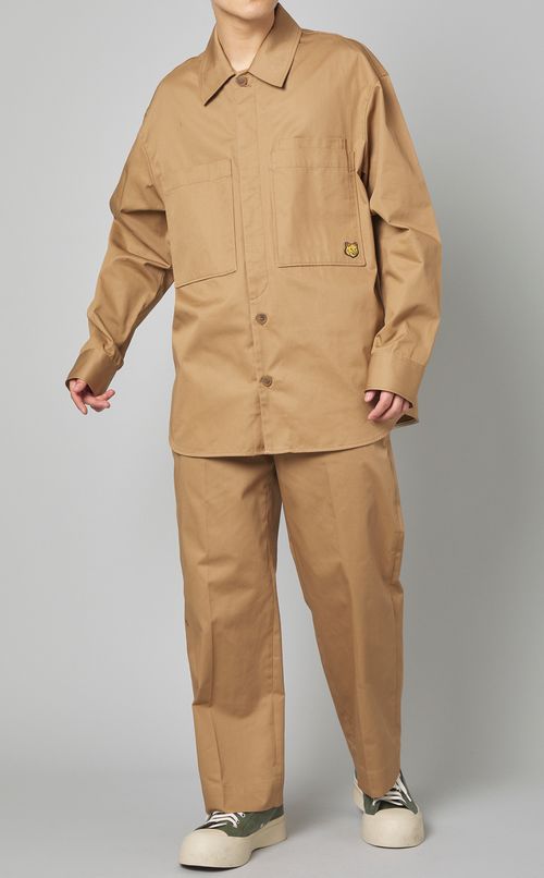 コットンギャバジンワイドチノパンツ