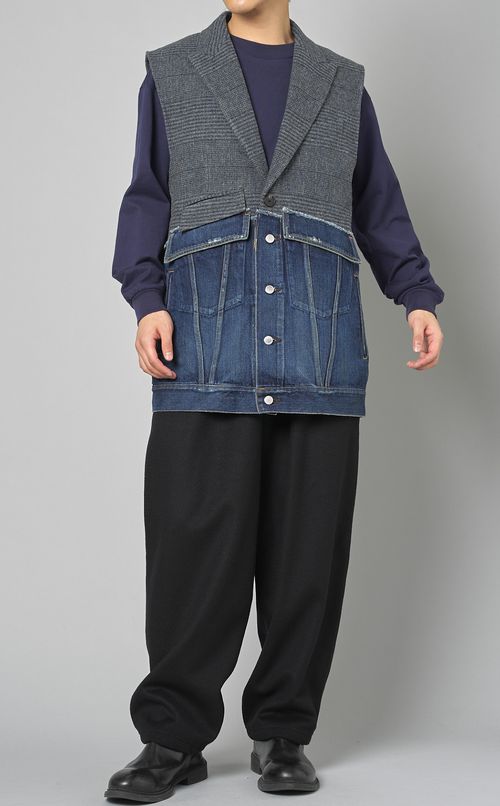 デニムドッキングテーラードベスト