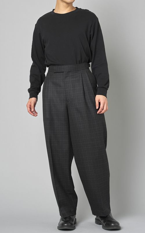 ウールツータックワイドパンツ