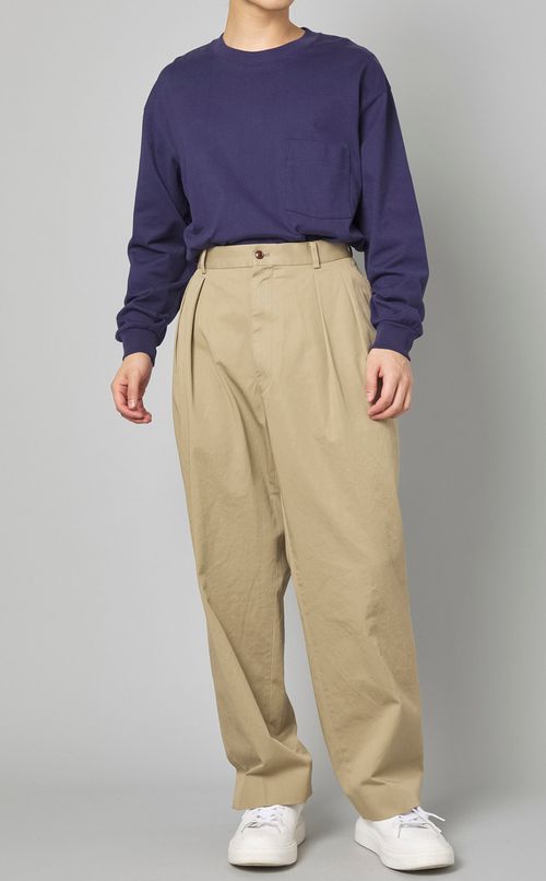 コットン2タックチノパンツ