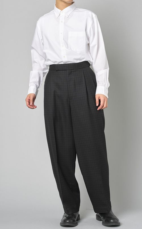 ウールツータックワイドパンツ