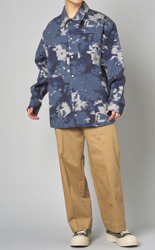 コットンギャバジンワイドチノパンツ