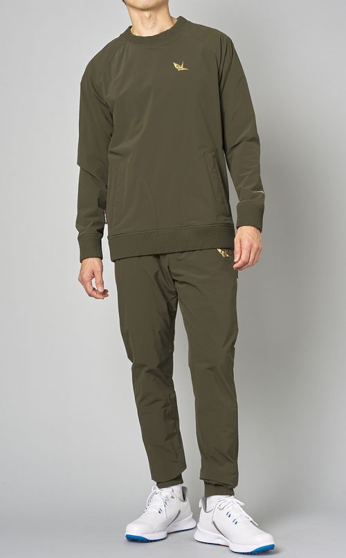 ラウンドネックプルオーバーシャツ