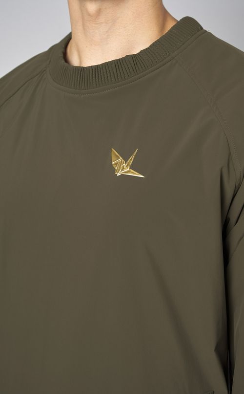 ラウンドネックプルオーバーシャツ