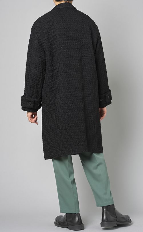 ワッフルツイードダブルコート