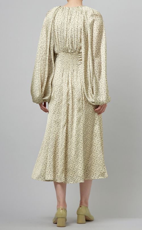 バルーンスリーブプリントワンピース