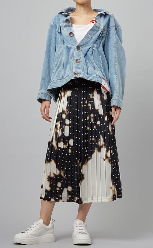 ドットプリントプリーツスカート