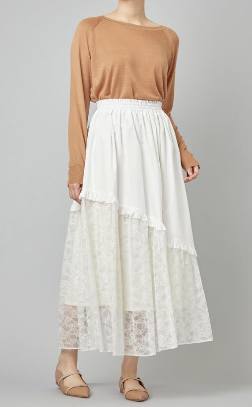 フラワーレースコンビスカート