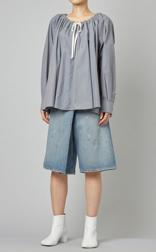 ギャザースモックブラウス