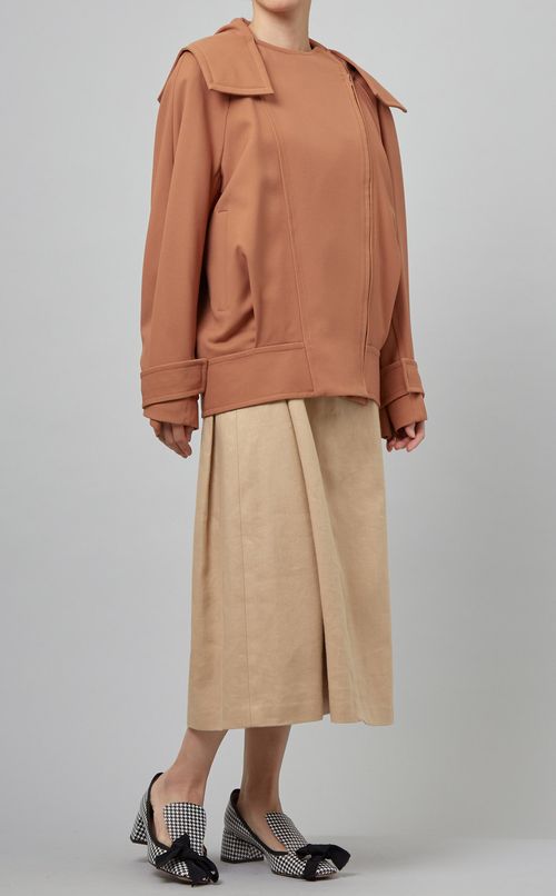 リネン混フレンチスリーブワンピース