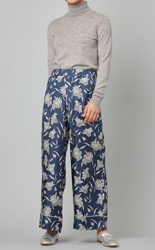 フラワープリントイージーパンツ