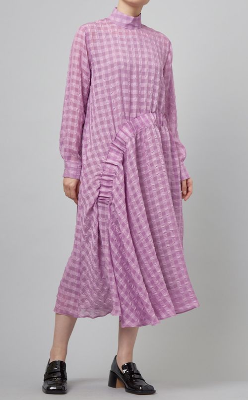 サッカーチェックギャザーワンピース