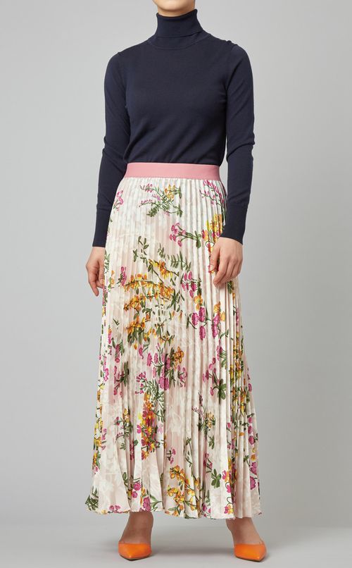 フラワープリントプリーツスカート