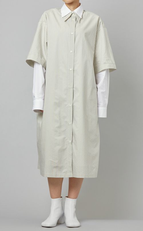 レイヤードロングシャツワンピース