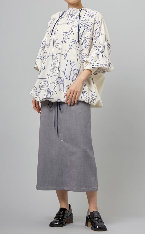 オーバーサイズプリントフーディ