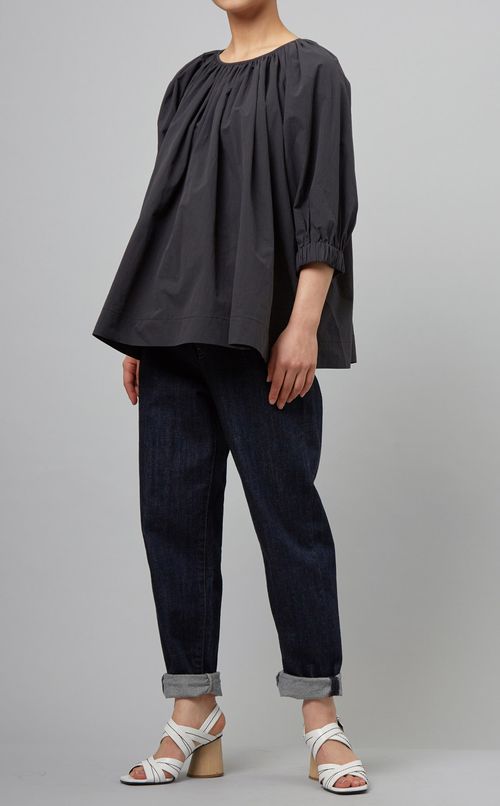 パフスリーブギャザーブラウス