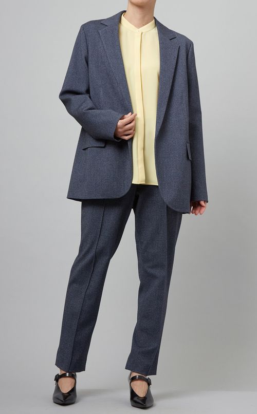 ボウタイ付フライフロントブラウス