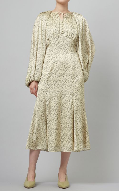 バルーンスリーブプリントワンピース