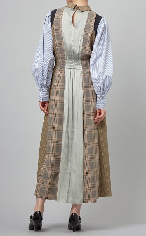 パッチワークフレアワンピース