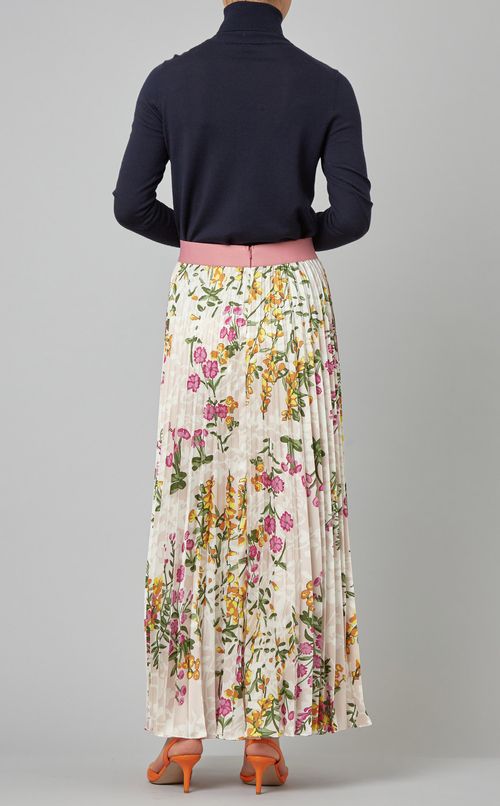 フラワープリントプリーツスカート