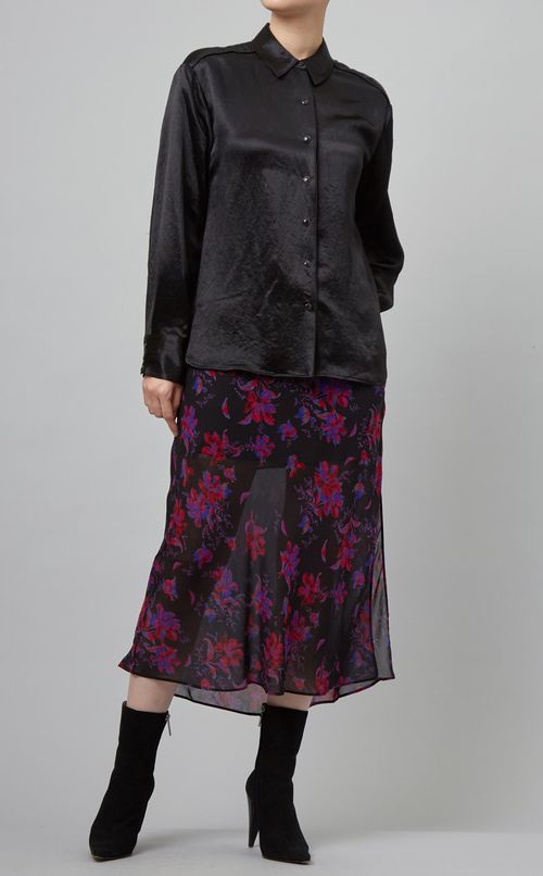 リラックスサテンシャツ