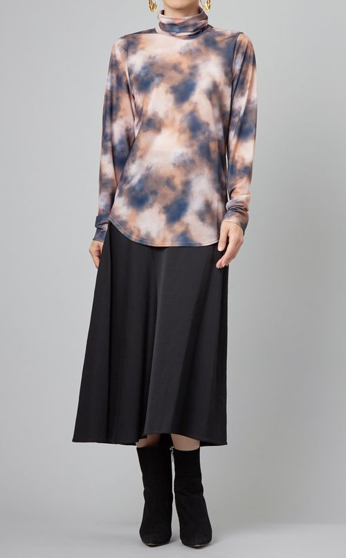 タイダイ柄ハイネックプルオーバー